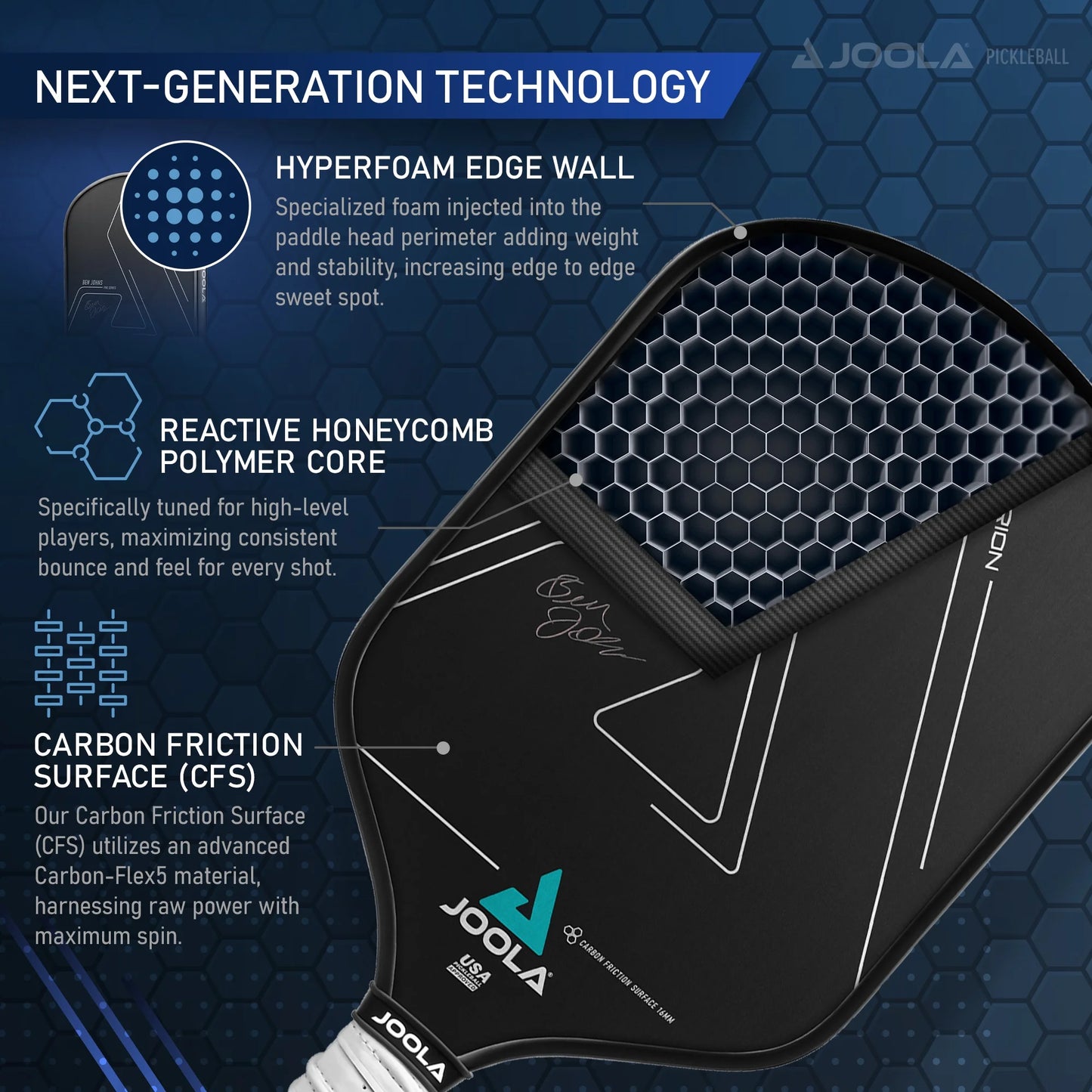 JOOLA™ Ben Johns Hyperion CFS 16 Pickleball Paddle
