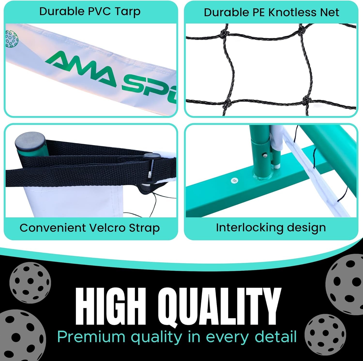 AMA SPORT™ Portable Pickleball Net System