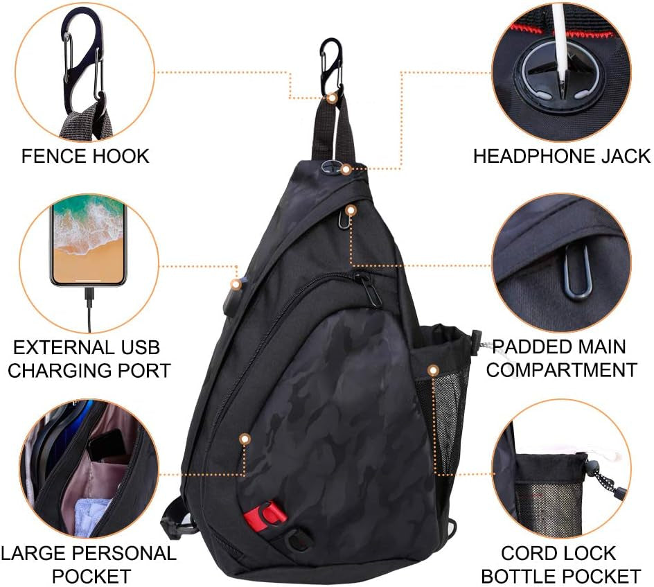 ZOEA™ Pickleball Sling Bag – Black Edition