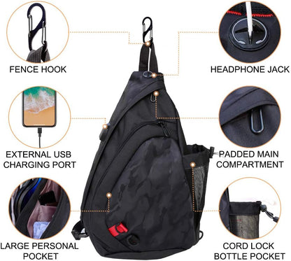 ZOEA™ Pickleball Sling Bag – Black Edition