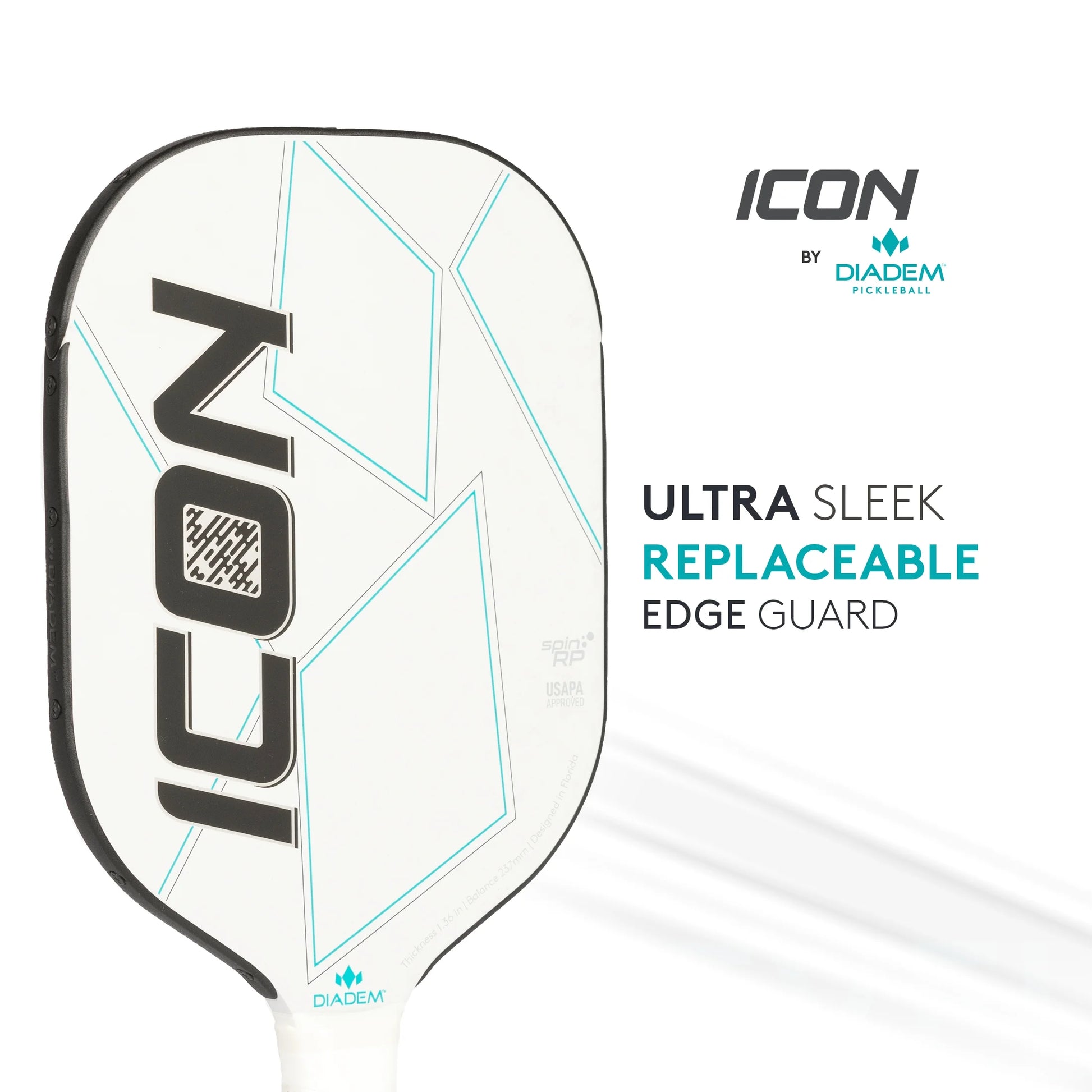 Diadem ICON™ Lightweight Pickleball Paddle – White