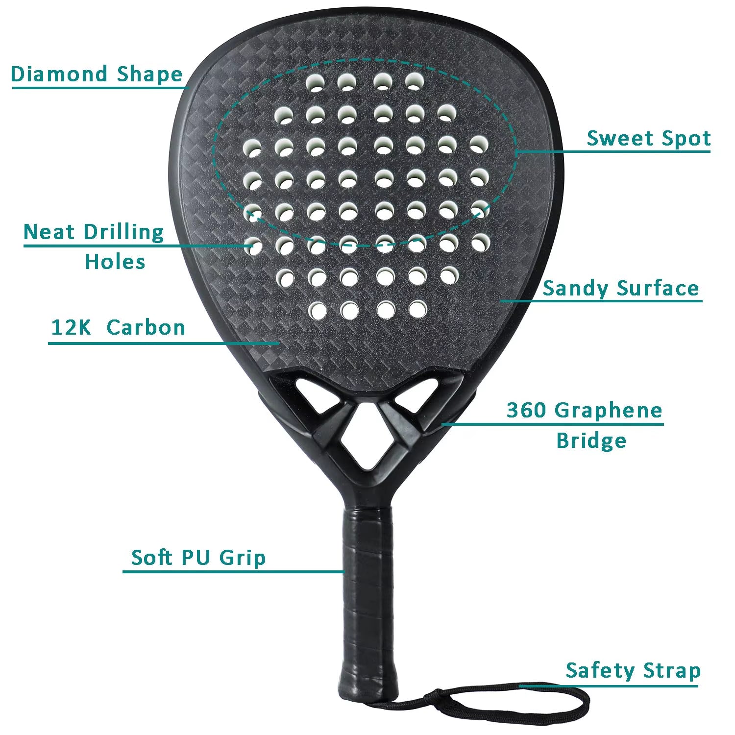 AMASPORT™ Carbon Fiber Padel Racket