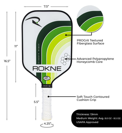 ROKNE™ Curve Classic Pickleball Paddle – Original Edition