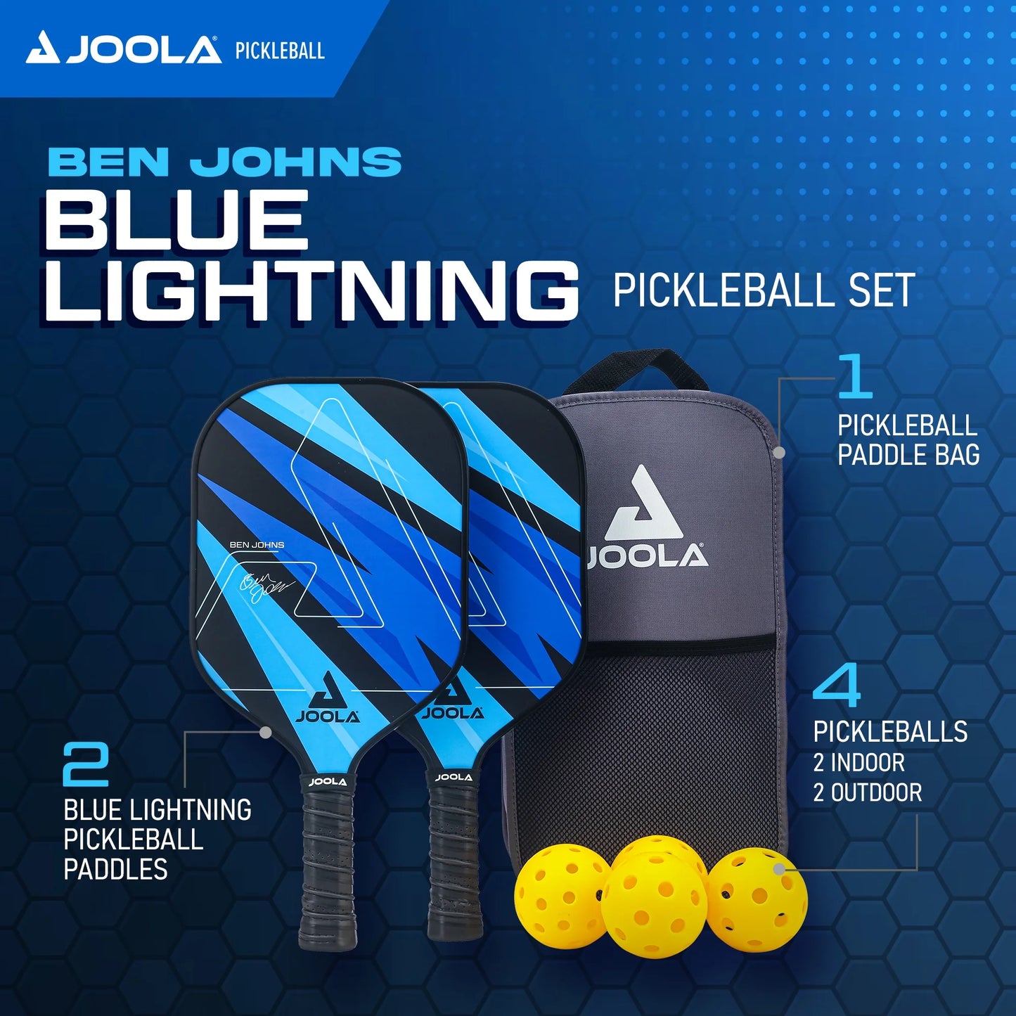 JOOLA™ Ben Johns Blue Lightning Pickleball Set