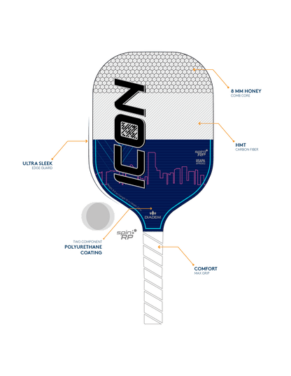 Diadem ICON™ Lightweight Pickleball Paddle – White