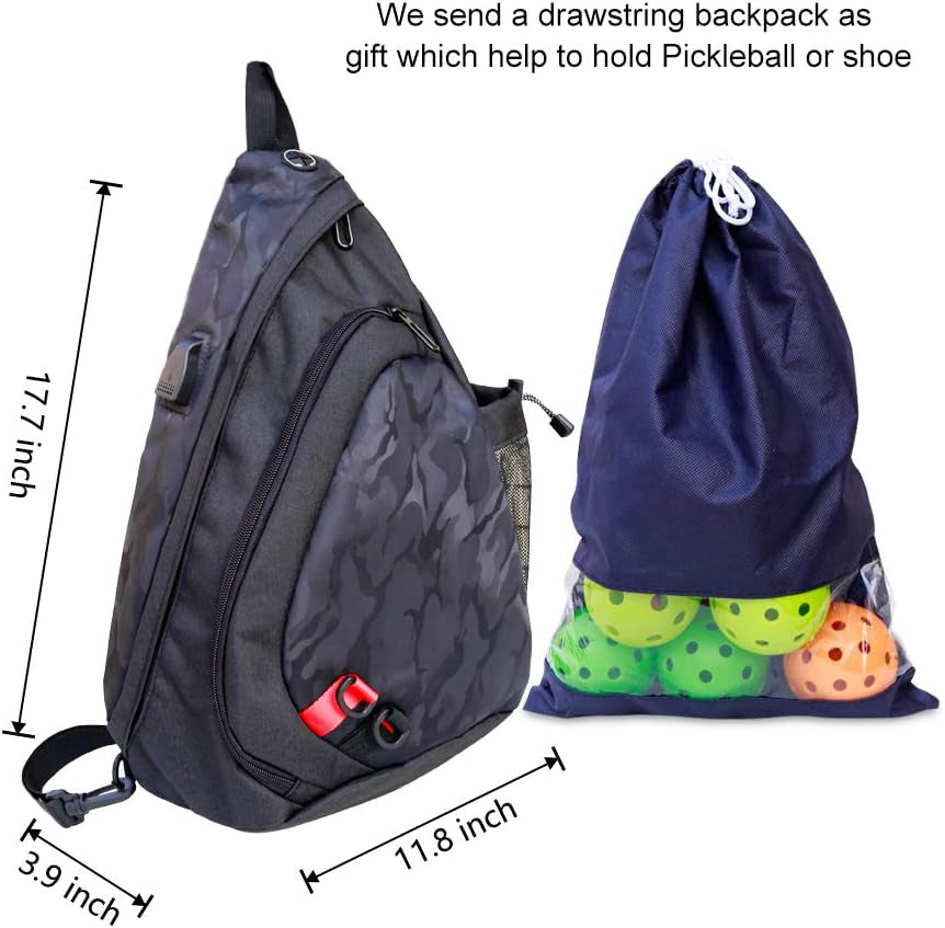 ZOEA™ Pickleball Sling Bag – Black Edition