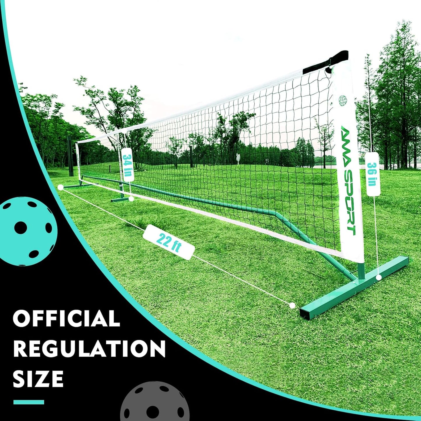 AMA SPORT™ Portable Pickleball Net System