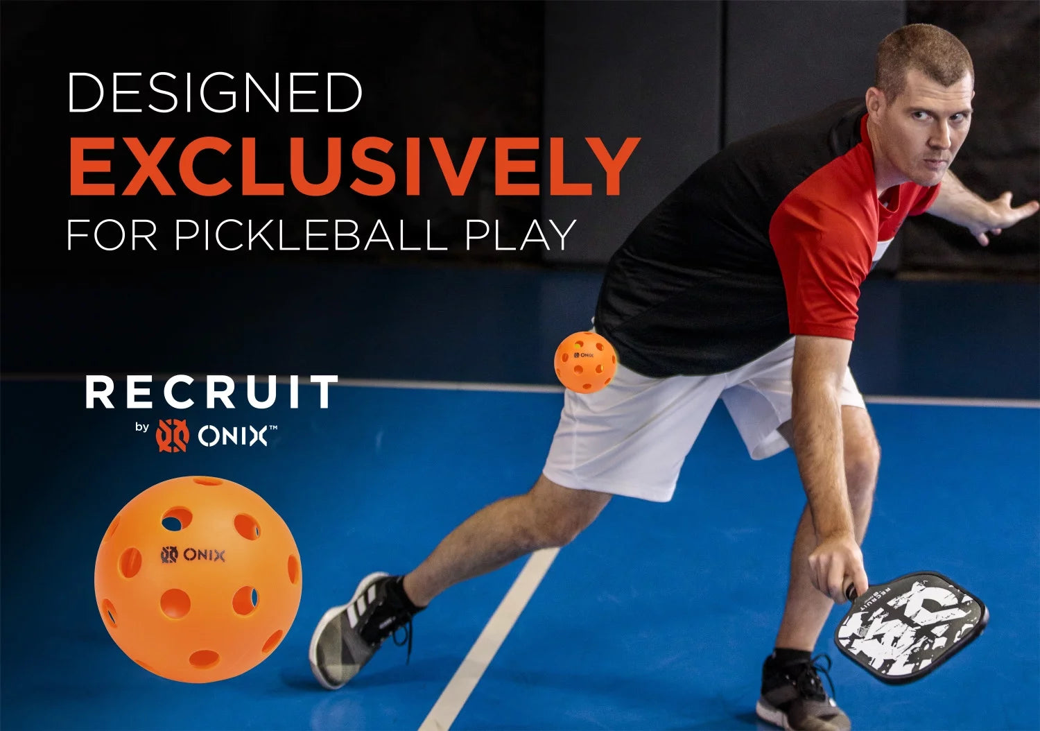 Recruit by ONIX® Pickleball Pure Indoor Balls (3 Pack)