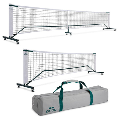 2-In-1 Pickleball Net 22 Ft Full Court and 11 Ft Half Court Net Set with Locking Wheels by