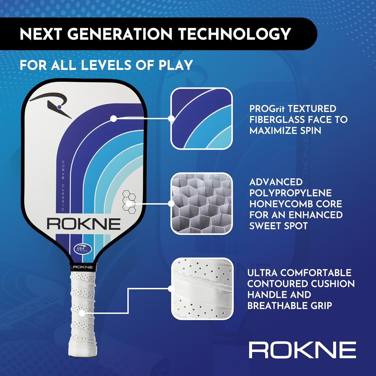 ROKNE™ Curve Classic Pickleball Paddle